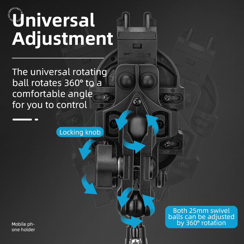 Shock-Absorbing Phone Mount – Metal Construction, 360° Rotation, Universal Fit