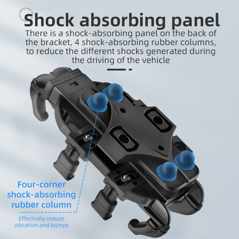 Shock-Absorbing Phone Mount – Metal Construction, 360° Rotation, Universal Fit