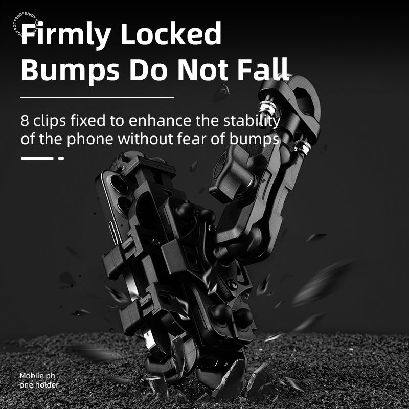 Shock-Absorbing Phone Mount – Metal Construction, 360° Rotation, Universal Fit