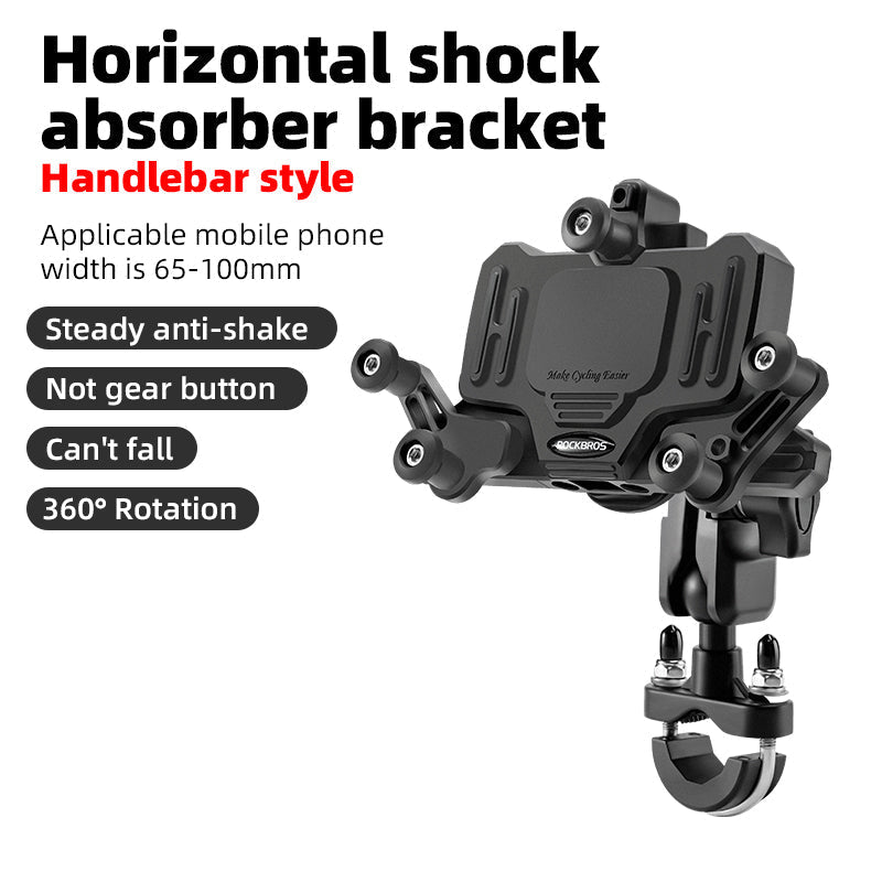 Shock-Absorbing Phone Mount – Metal Construction, 360° Rotation, Universal Fit
