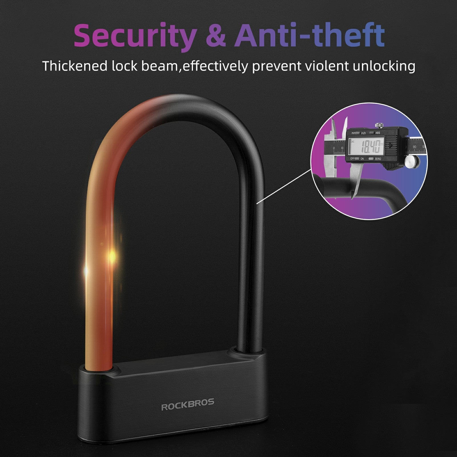 Smart Fingerprint U-Lock with App Control – Keyless, Waterproof, USB-C Rechargeable
