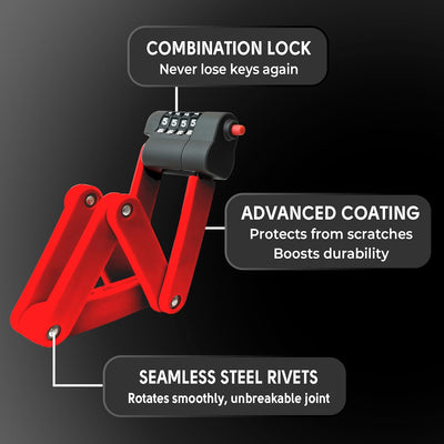 Compact Folding Lock – 4-Digit Keyless Security, 31" Hardened Steel Design